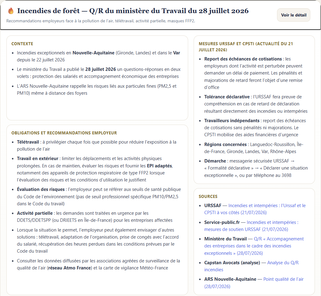 Newsletter d'août 2026 : détail d'un sujet avec contexte et sources